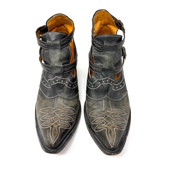 OLD GRINGO “Joy” distressed black leather ankle shoe boot, size 9B